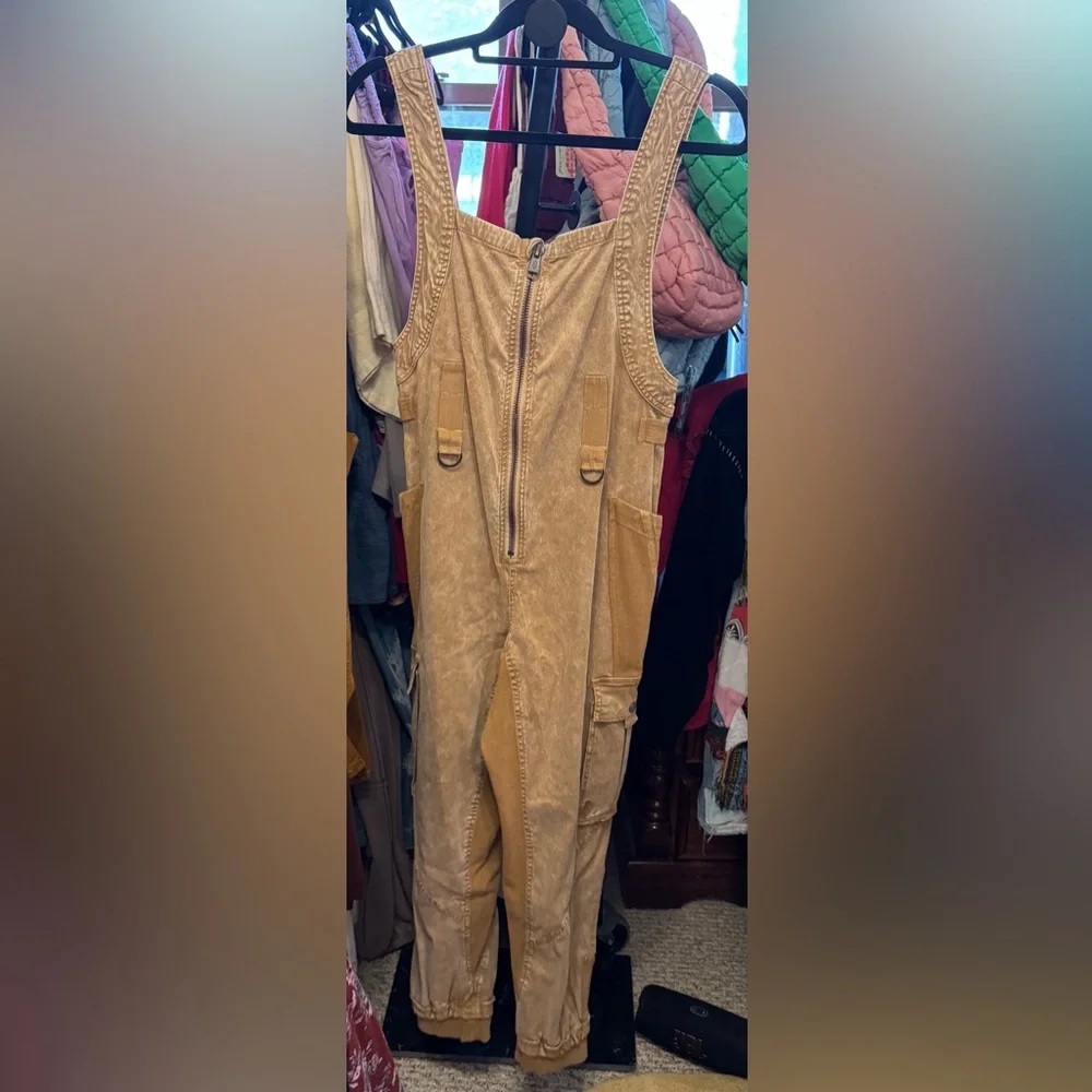 NWT Free People FP Movement Fast Track Onesie - light sand tan - size XS - Picture 7 of 9